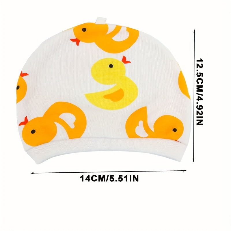 10pcs Cartoon Infant Cap for 0-6 Months Baby Boy & Girl