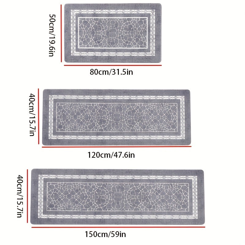 Grey Non-slip Absorbent Floor Mat for Living Room Bedroom