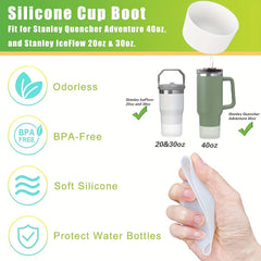 4pcs Tumbler Cup Accessories with Pouch Bag, Sleeve, Straw Lids