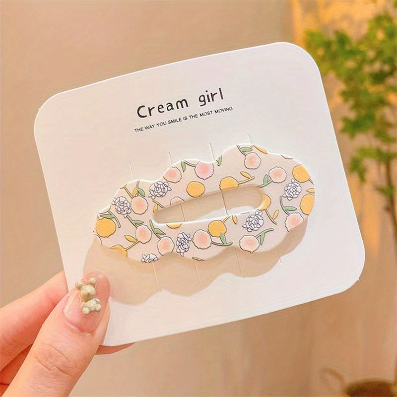 Girls Fruit Leaves Flower Snap Hair Clip Hairpin Side Clip Headwear