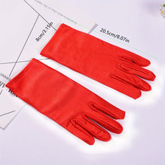 Solid Satin Gloves Elastic Thin Breathable Gloves for Women