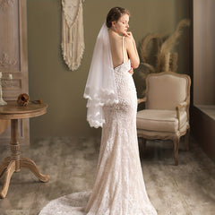 Lace Edge Bridal Veil with Comb Wedding Headwear