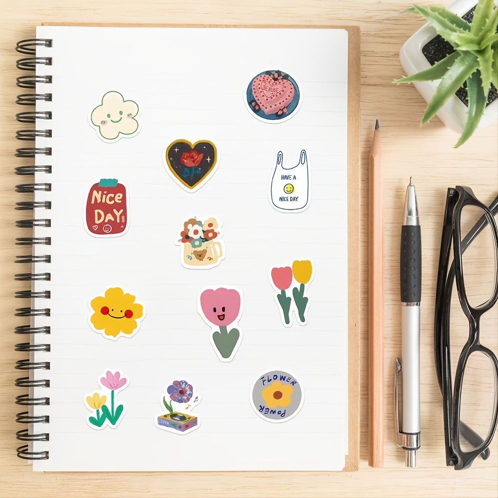 90pcs Flower Doodle Stickers for Phones Laptops Water Bottles & More