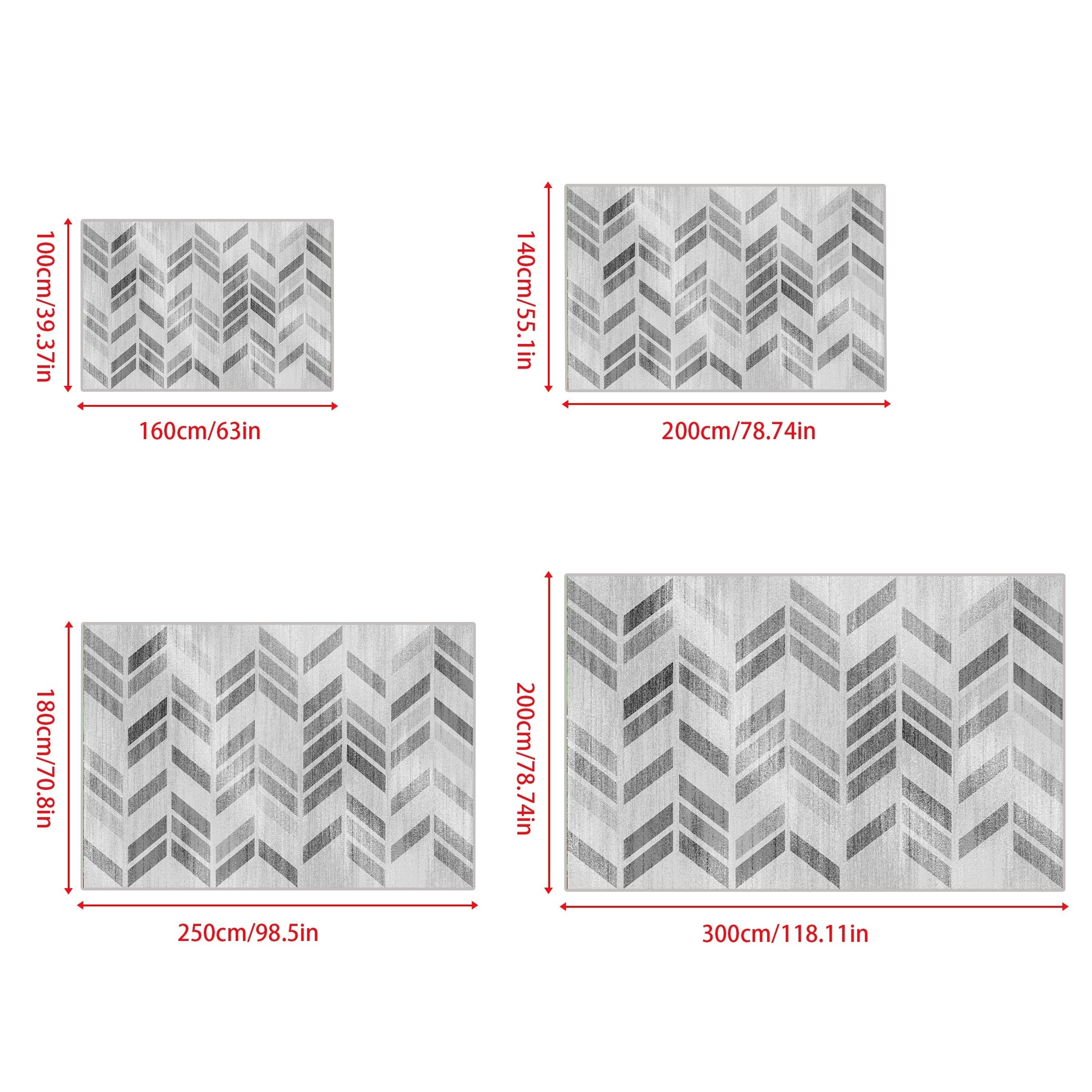 Geometric Pattern Carpet Anti Slip Machine Washable Large Living Carpet