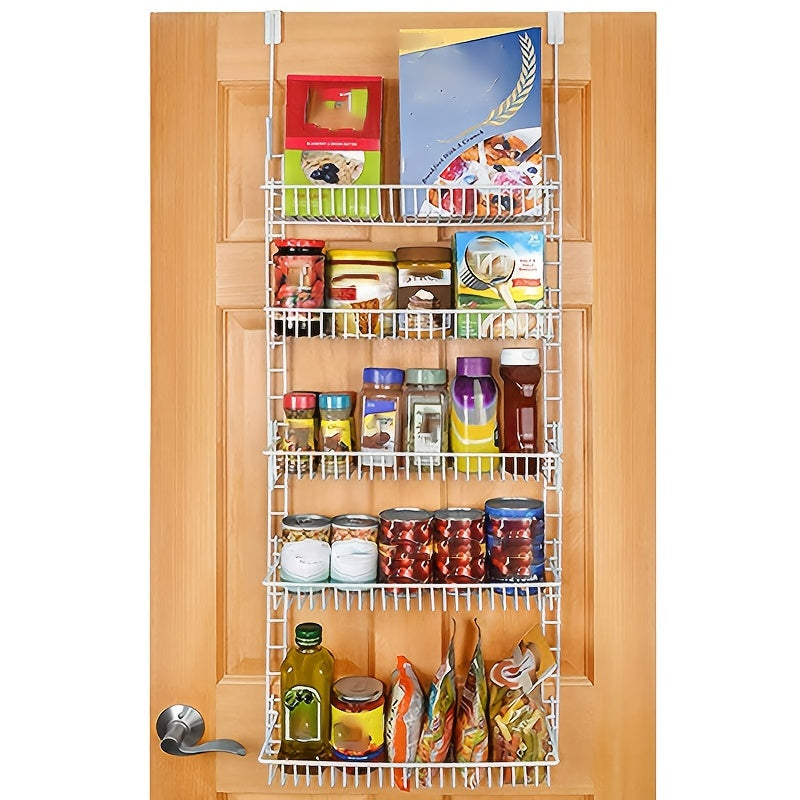 1pc Hanging Storage Rack with Detachable Basket for Kitchen Closet Bedroom