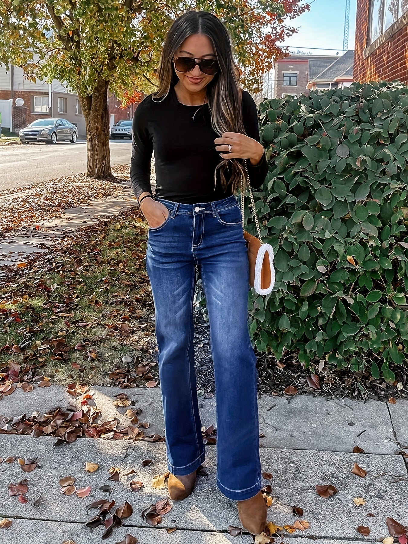 Flared Leg High Stretch Jeans