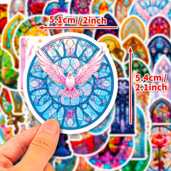 50pcs Cartoon Blooming Baroque Window Series Stickers For DIY