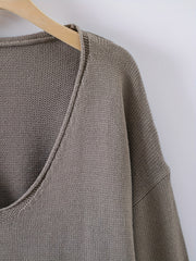 Casual Sweater Women's Plus Solid Long Sleeve V Neck Jumper