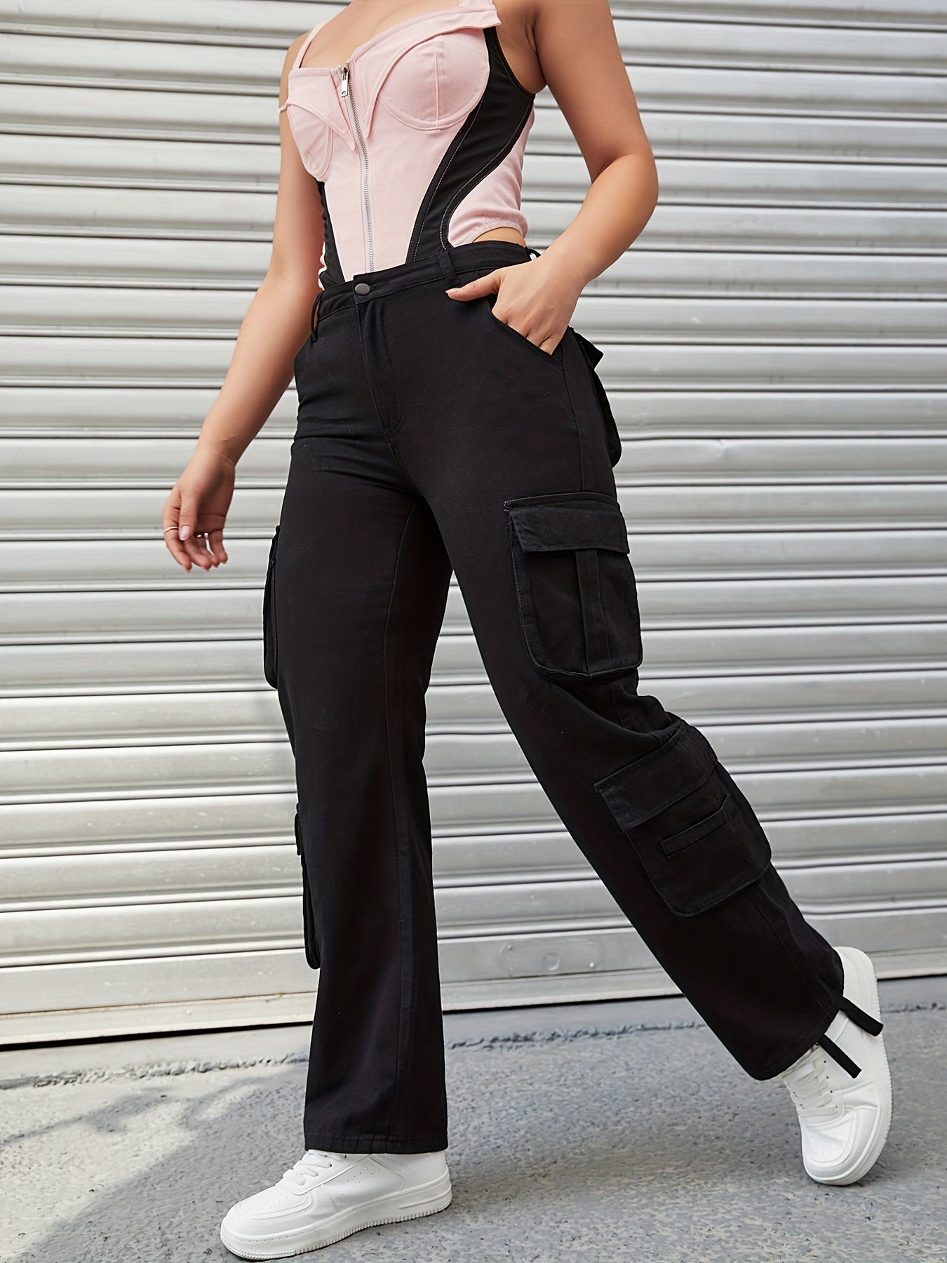 Cargo Pants Loose Fit High Waist Y2K Kpop Women's Denim Jeans