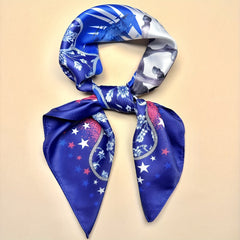 Purple Horse Cowgirl Print Square Scarf Vintage Bandana