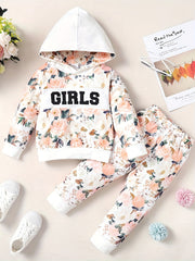 Leopard Pattern Toddler Girl's 2pcs Hoodie & Sweatpants Set