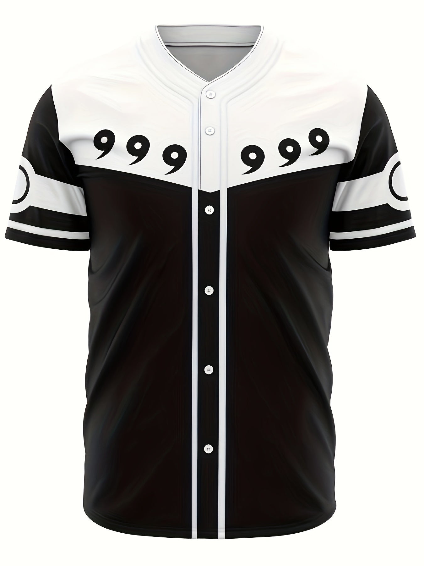 Men's Creative Pattern Baseball Jersey V Neck Shirt