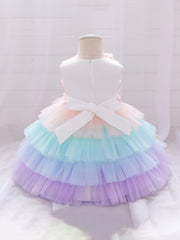 Baby Girls Flower Mesh Sleeveless Dress