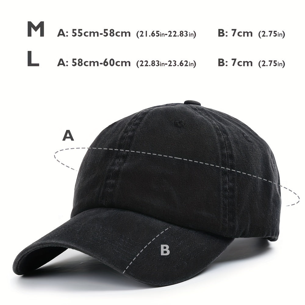 Adjustable Distressed Cotton Baseball Cap Vintage Washed Plain Blank Hat