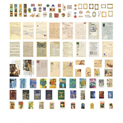 200pcs Washi Paper Old Century Literature Flowers Astronomy Geography Decoration