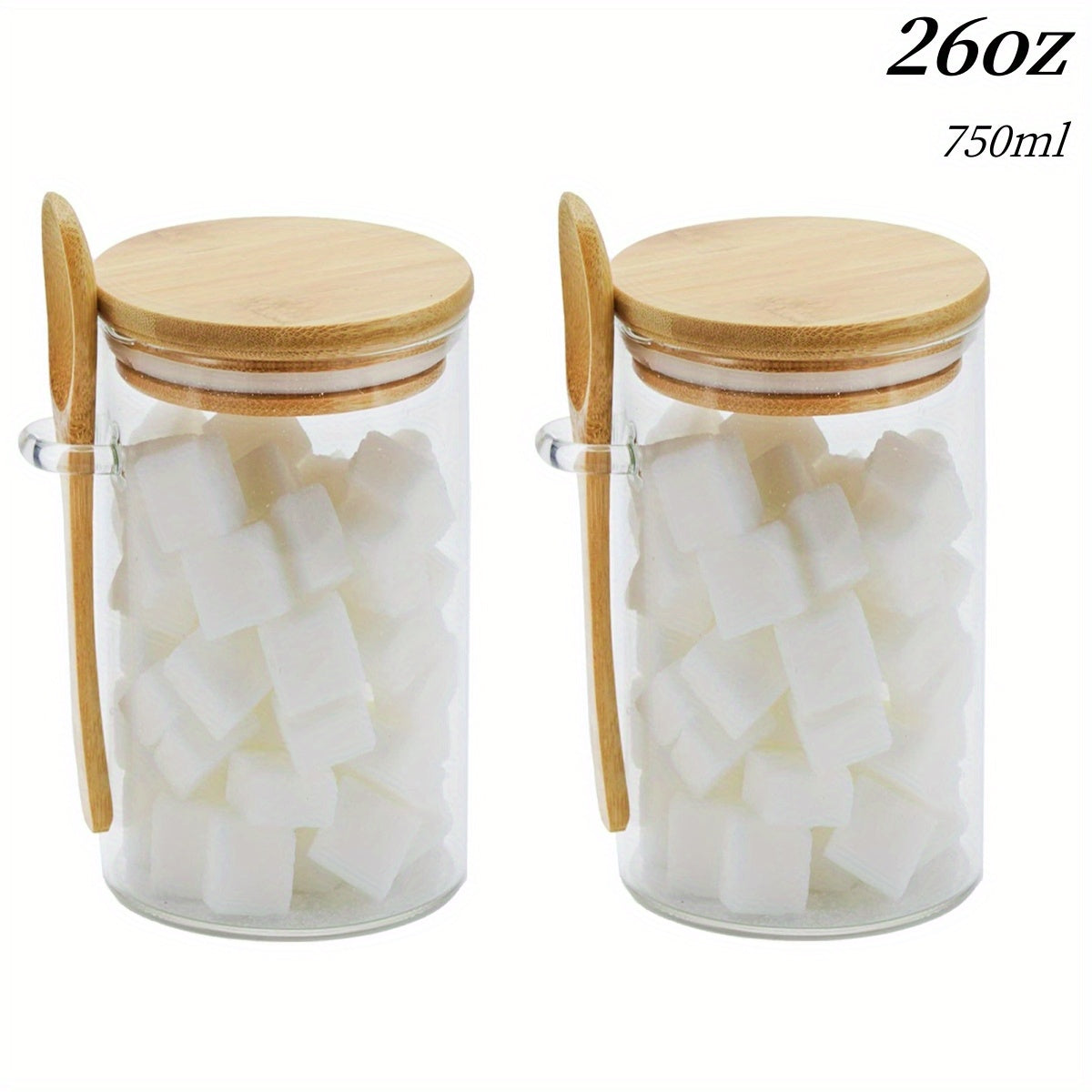 Glass Jars With Airtight Lids And Spoon Set