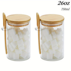 Glass Jars With Airtight Lids And Spoon Set