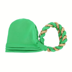 Green Sequin Twisted Braided Turban Head Wrap