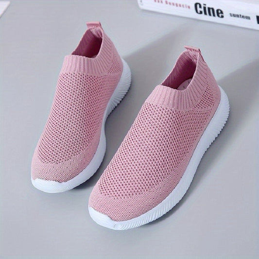 Women's Solid Slip-On Tennis Shoes Casual Low Top Sneakers