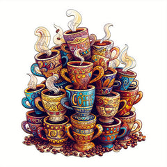 Coffee Dream Wooden Puzzle Animal & Floral Colors Adult Brain