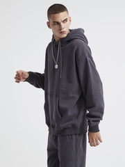 MINIPIGGY Men's Dark Gray Sports Hoodie with Pocket