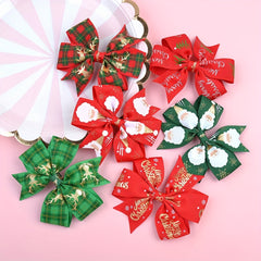 6pcs Christmas Bow Hair Clip Hair Accessories for Girls