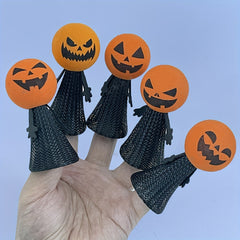 2pcs Jumping Pumpkin Man Finger Hand Puppet Christmas Halloween Gift