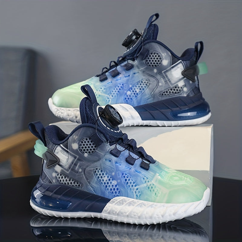 Boys' High Top Basketball Shoes - Breathable for Running & Training