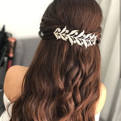 Crystal Leaf Alloy Crown Tiara Headdress Bridal Hair Jewelry