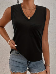 Solid V Neck Tank Top Sleeveless Casual Summer Women's Clothing