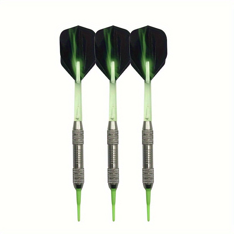 3pc Soft Tip Darts Set, Plastic Shaft, Metal Barrel, Professional Throwing Game