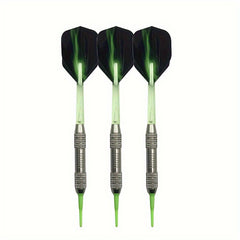 3pc Soft Tip Darts Set, Plastic Shaft, Metal Barrel, Professional Throwing Game