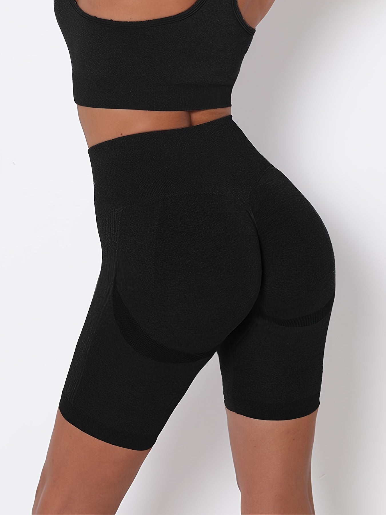 Seamless Knitted High Waisted Yoga Shorts Quick Dry Sports Fitness