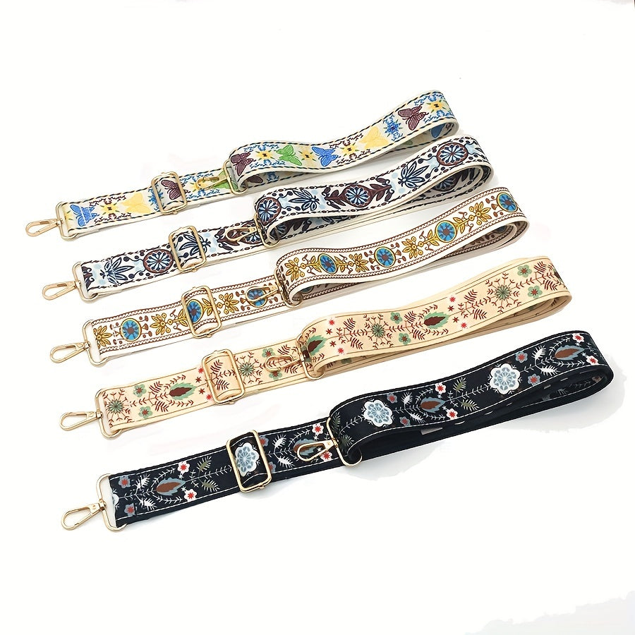 Vintage Pattern Wide Bag Strap Ethnic Replacement Shoulder Bag DIY Adjustable