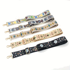 Vintage Pattern Wide Bag Strap Ethnic Replacement Shoulder Bag DIY Adjustable