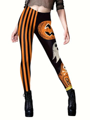 Halloween Print Skinny Leggings Stretchy Leggings Women