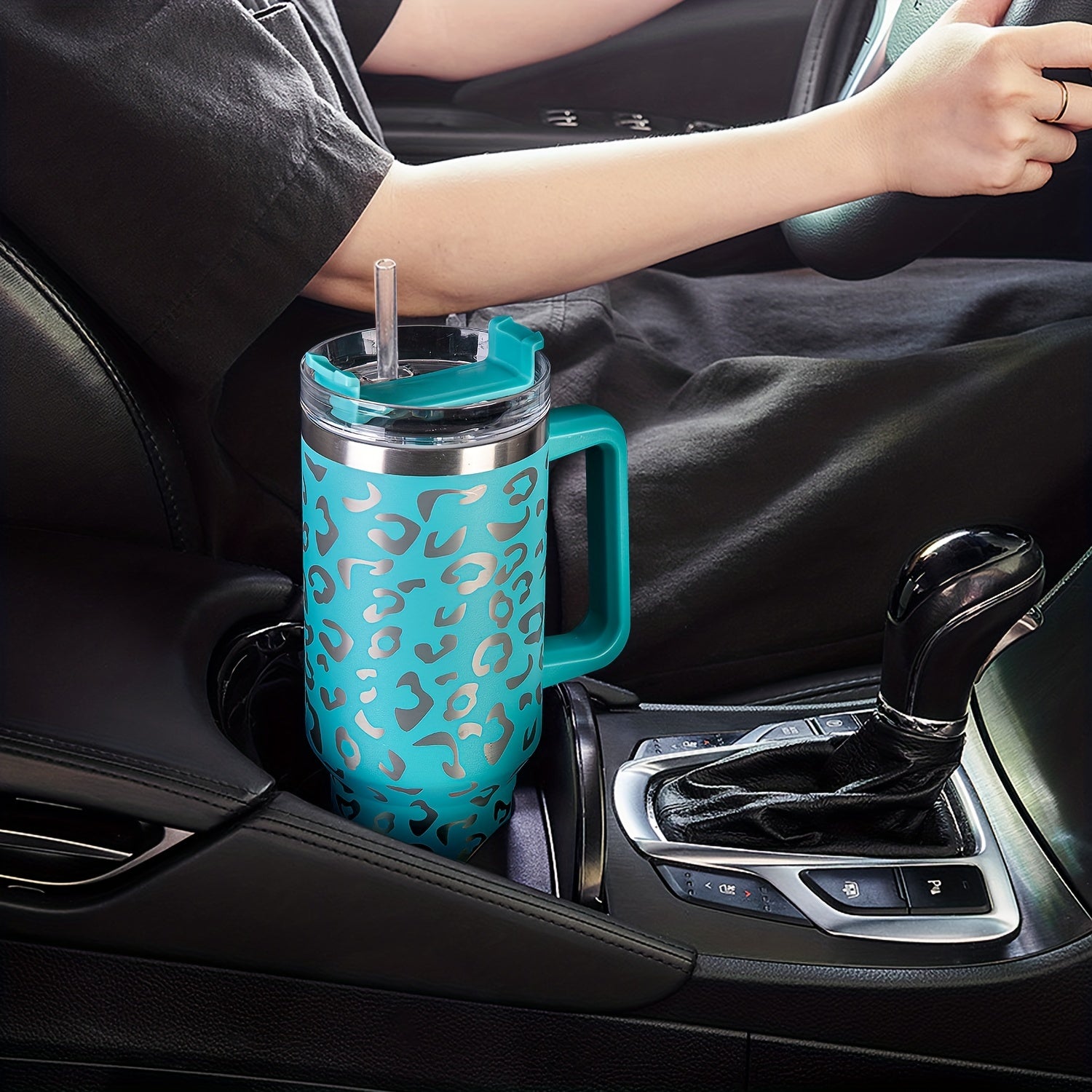 Leopard Printed 40oz Stainless Steel Water Bottle Leakproof Insulated
