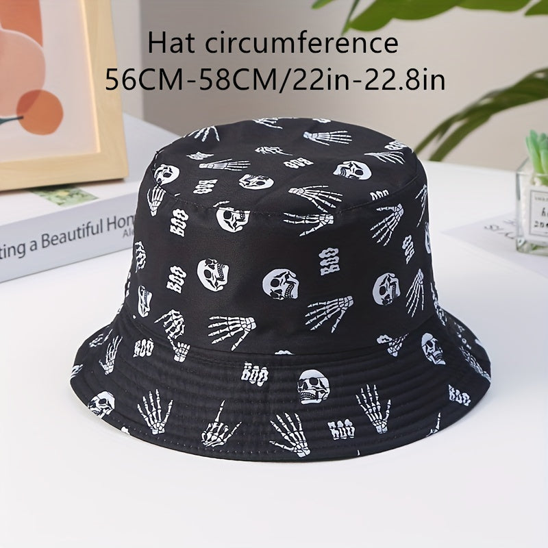 Skull Pattern Fisherman Hat European N Street Hip hop Hat Summer Sun Visor Hat