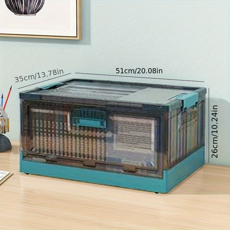 Clear Plastic Storage Box Foldable Collapsible Bins for Toys & Clothes