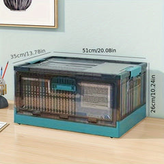 Clear Plastic Storage Box Foldable Collapsible Bins for Toys & Clothes