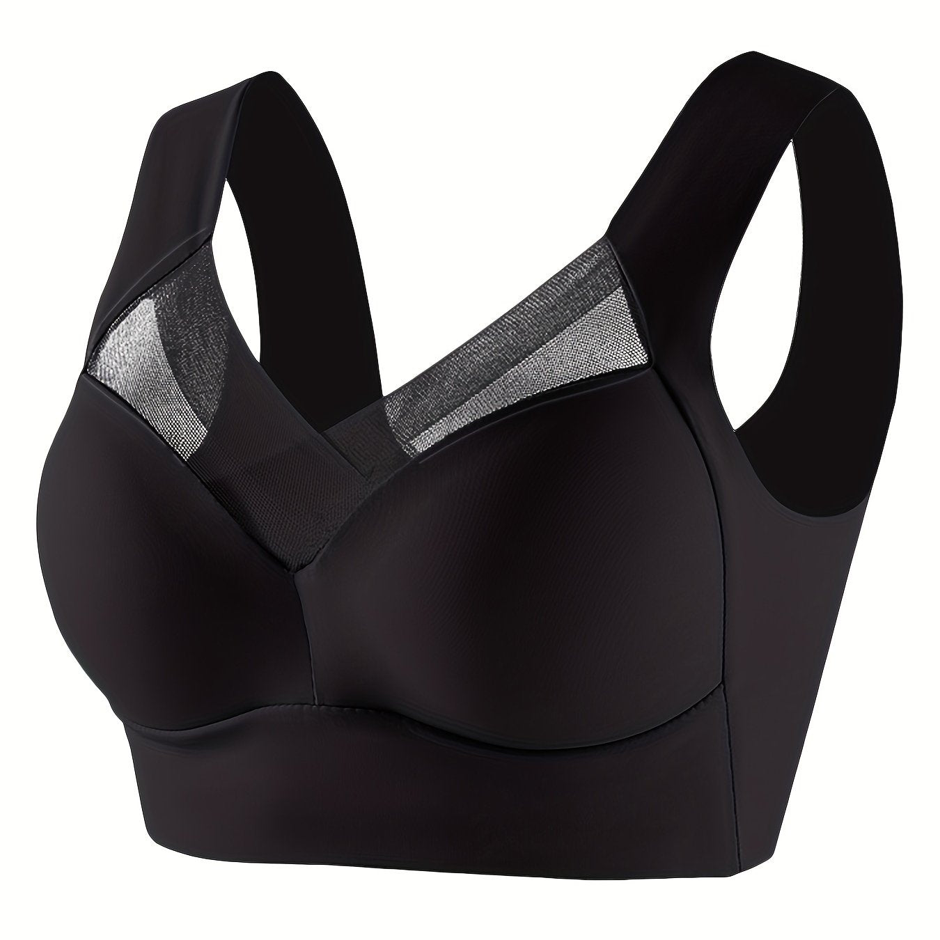 High Elasticity Women's Sports Bra Wire-Free Padded Mesh Insert