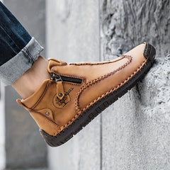 Men's High Top Zipper Boots No Tie Lace Assorted Colors