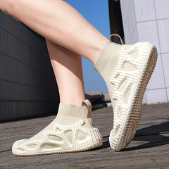Men's Knitted Slip On Casual Shoes Lightweight Shock Absorbing Sock Shoes