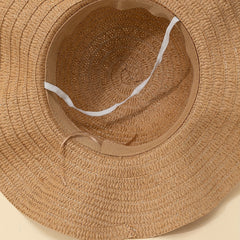 Ruffles Sun Hat Faux Pearl Straw Hat Sunscreen