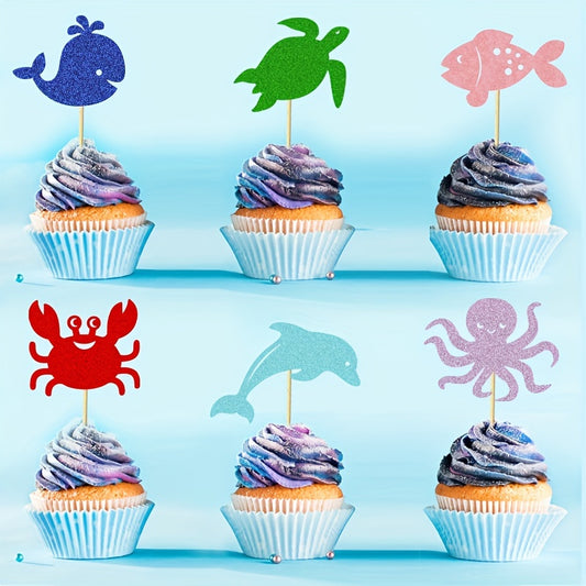 Ocean Theme Cake Inserts - Marine Animals Birthday Party Decoration