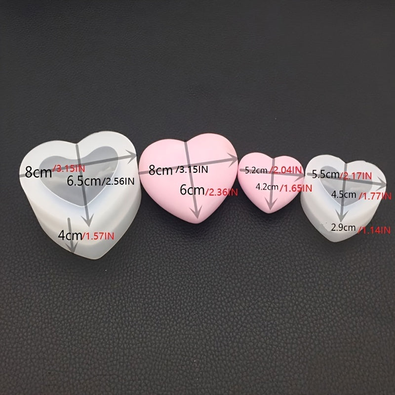 3D Heart Shape Resin Mold for DIY Craft - Heart Keychain Charms