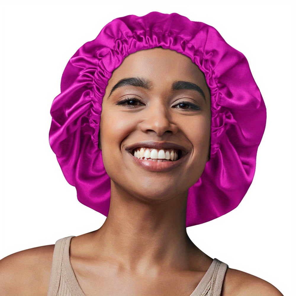 Adjustable Extra Large Satin Bonnet Silk Cap for Men and Women