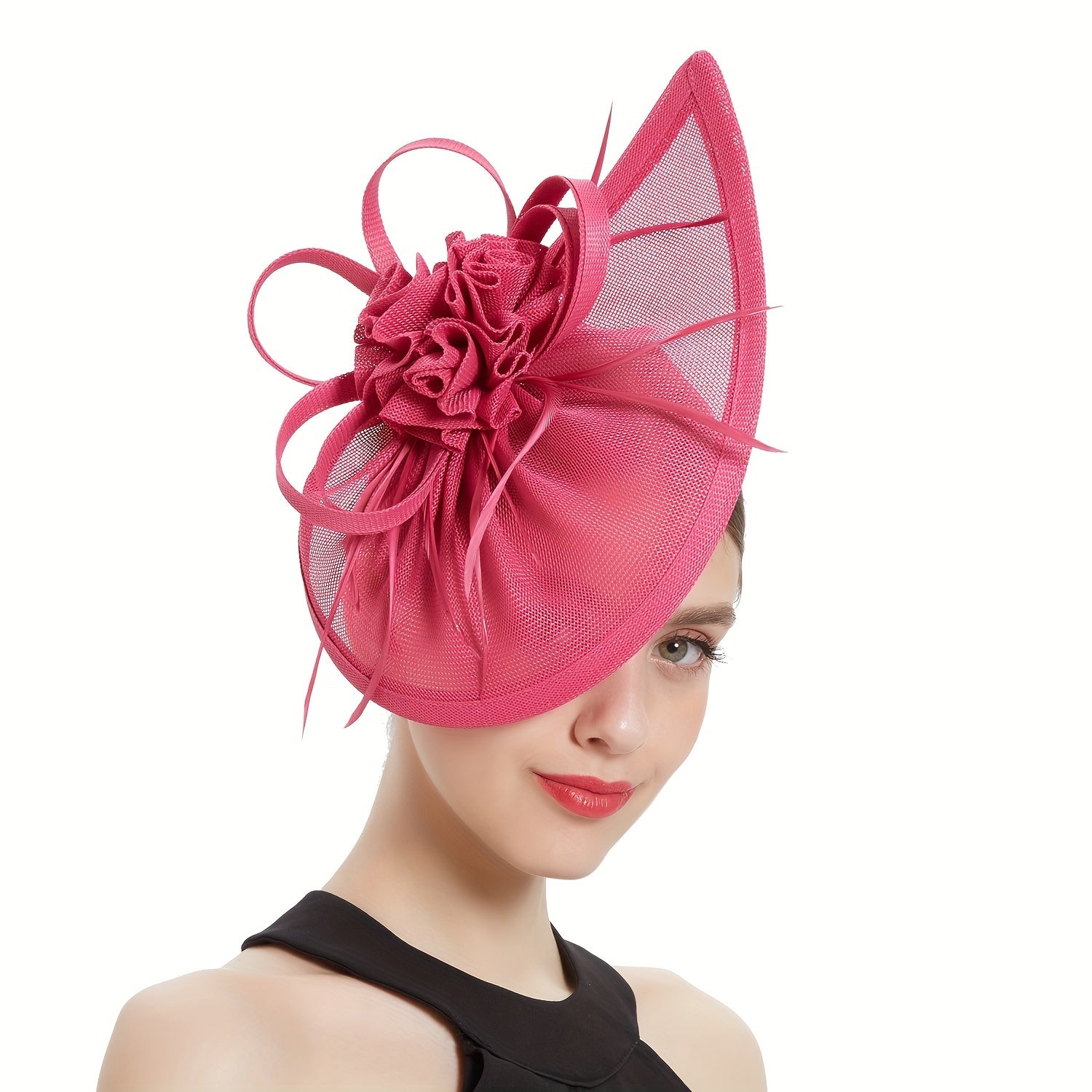 Faux Feather Hats Fascinators for Women Head Piece for Wedding Tea Party