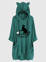 Women's Cartoon Graphic 3D Ears Hoodie
