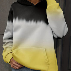 Casual Long Sleeve Block Hoodie Sweatshirt Women's Clothing